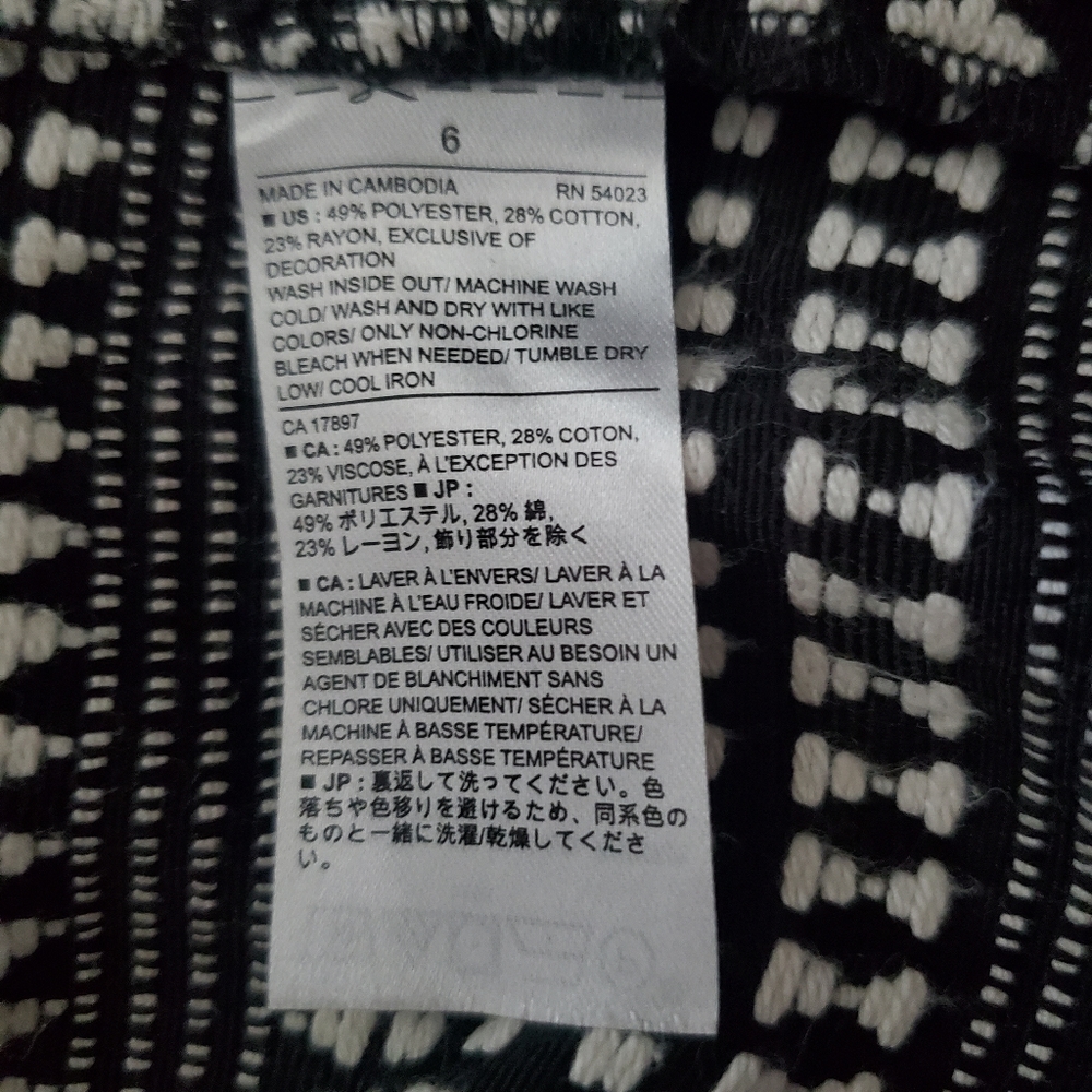 Banana Republic Black & White sleeveless dress sz 6 - Picture 10 of 13